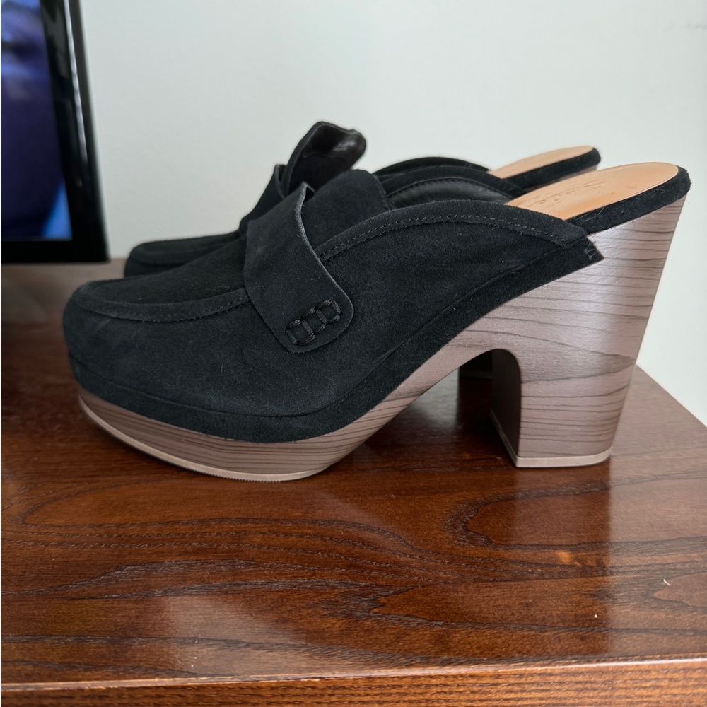 Splendid VINA SUEDE PLATFORM CLOG boots IN BLACK Size 9